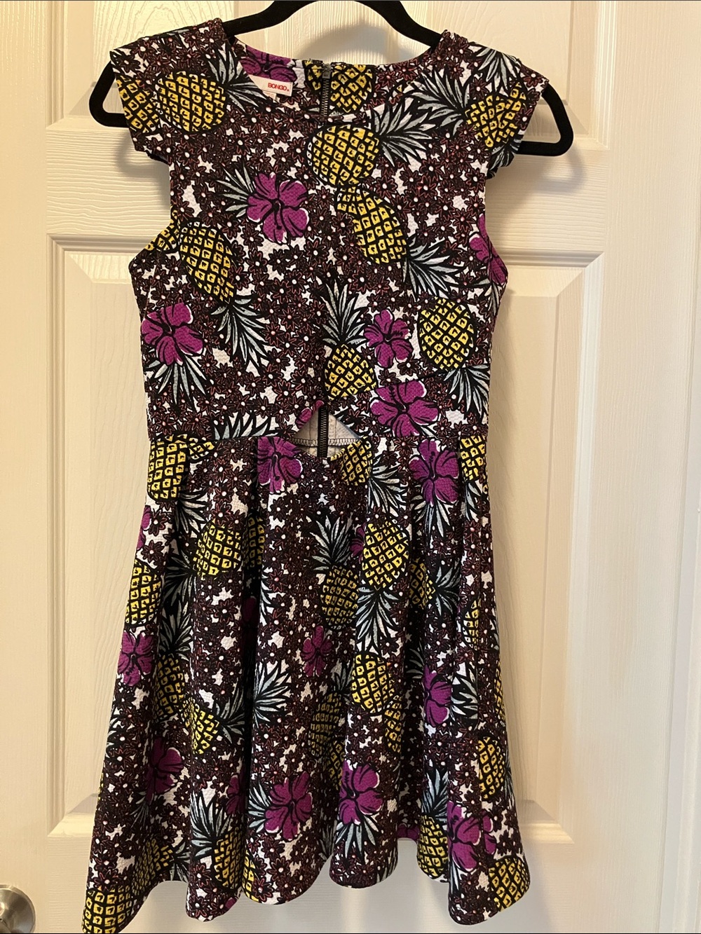 BONGO Skater Dress with Pineapple Print
